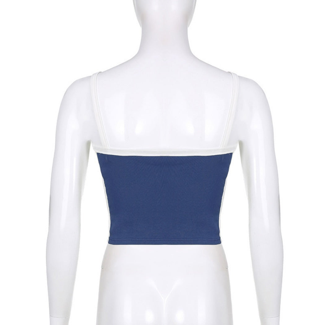 Vesty - Retro Color-Block Knit Tank