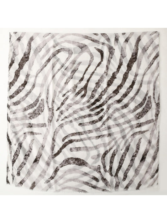 Scarvii - Soft Airy Oversized Zebra Stripe Lightweight Scarf