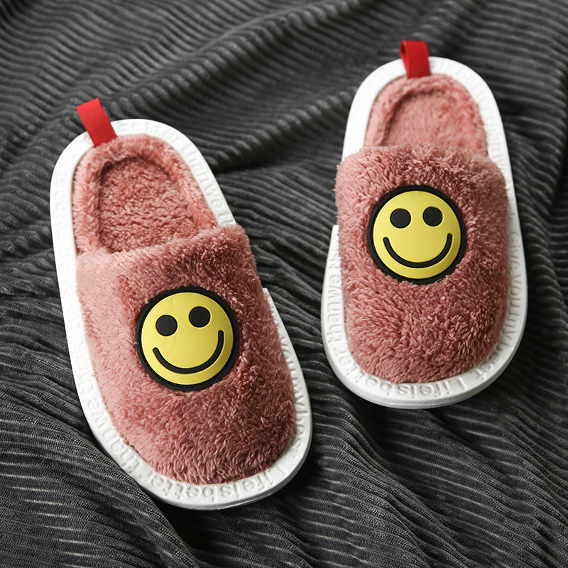 Slipeer - Smile Face Pattern Winter Slippers with Thick Soles