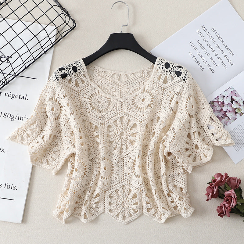 Crosa Crochet Hollow Out Cardigan for Women main product view