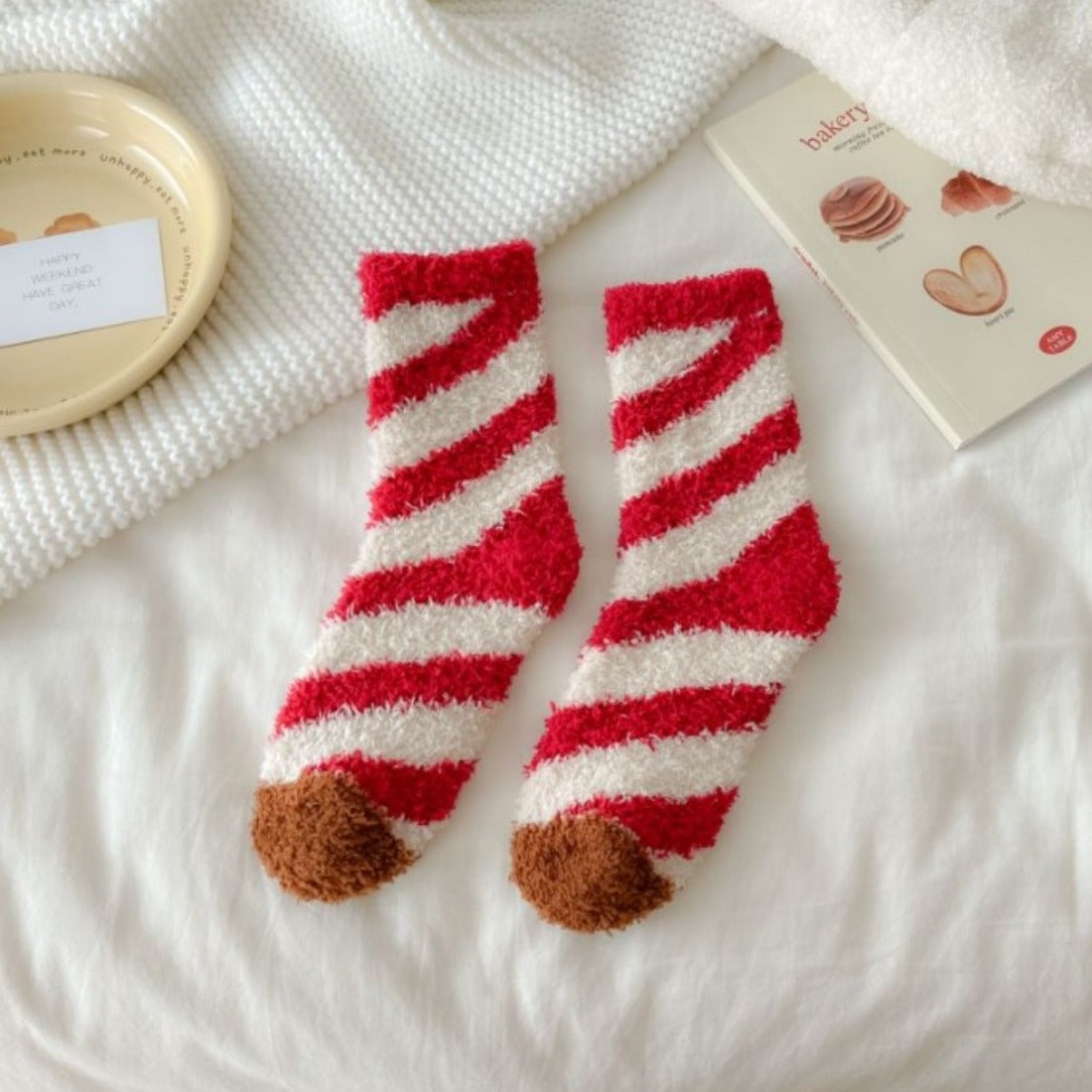 Rufia - Ice Cream Color Coral Fleece Warm Socks
