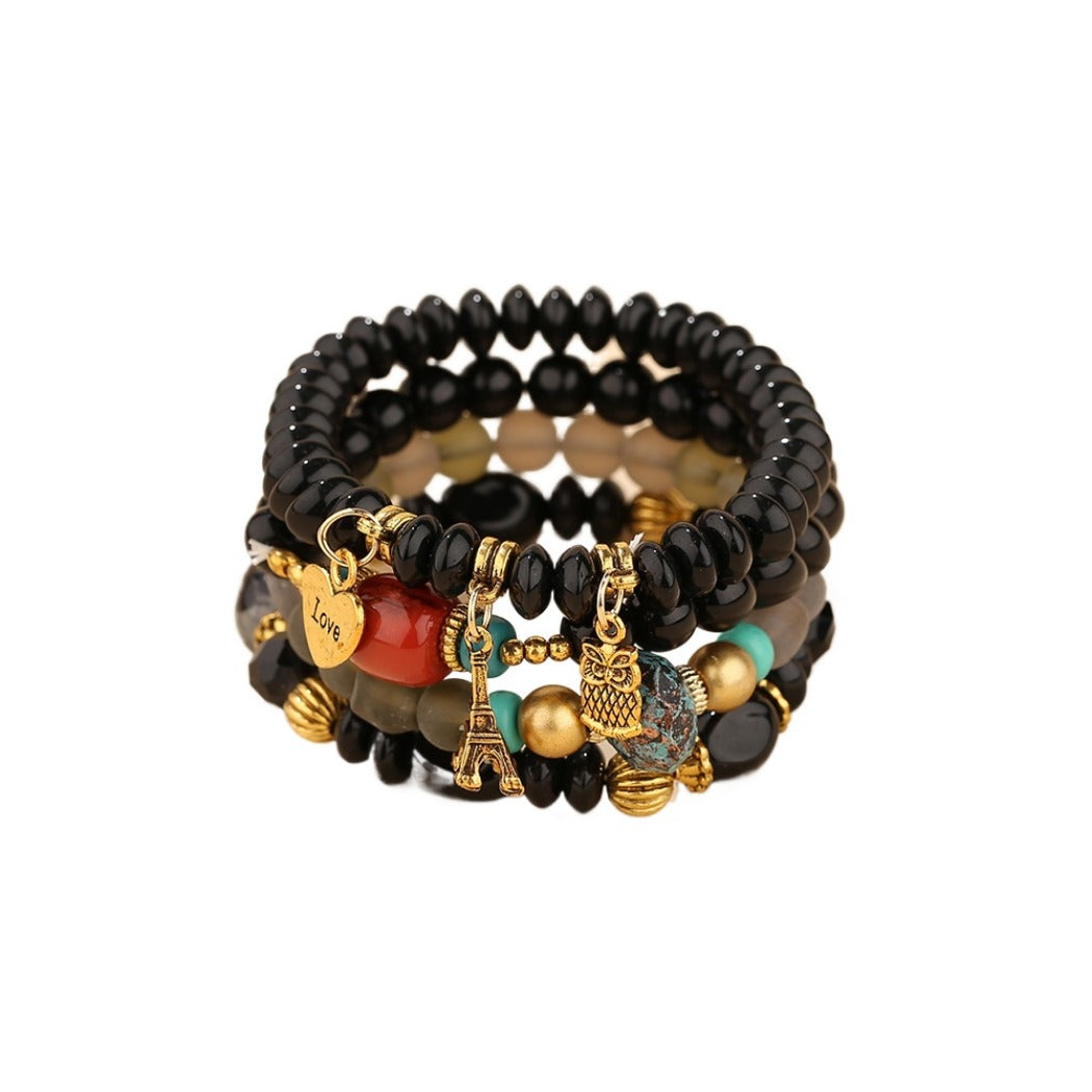 Bauai - 4-in-1 Stylish Charm Stackable Bracelet Set With Pendants