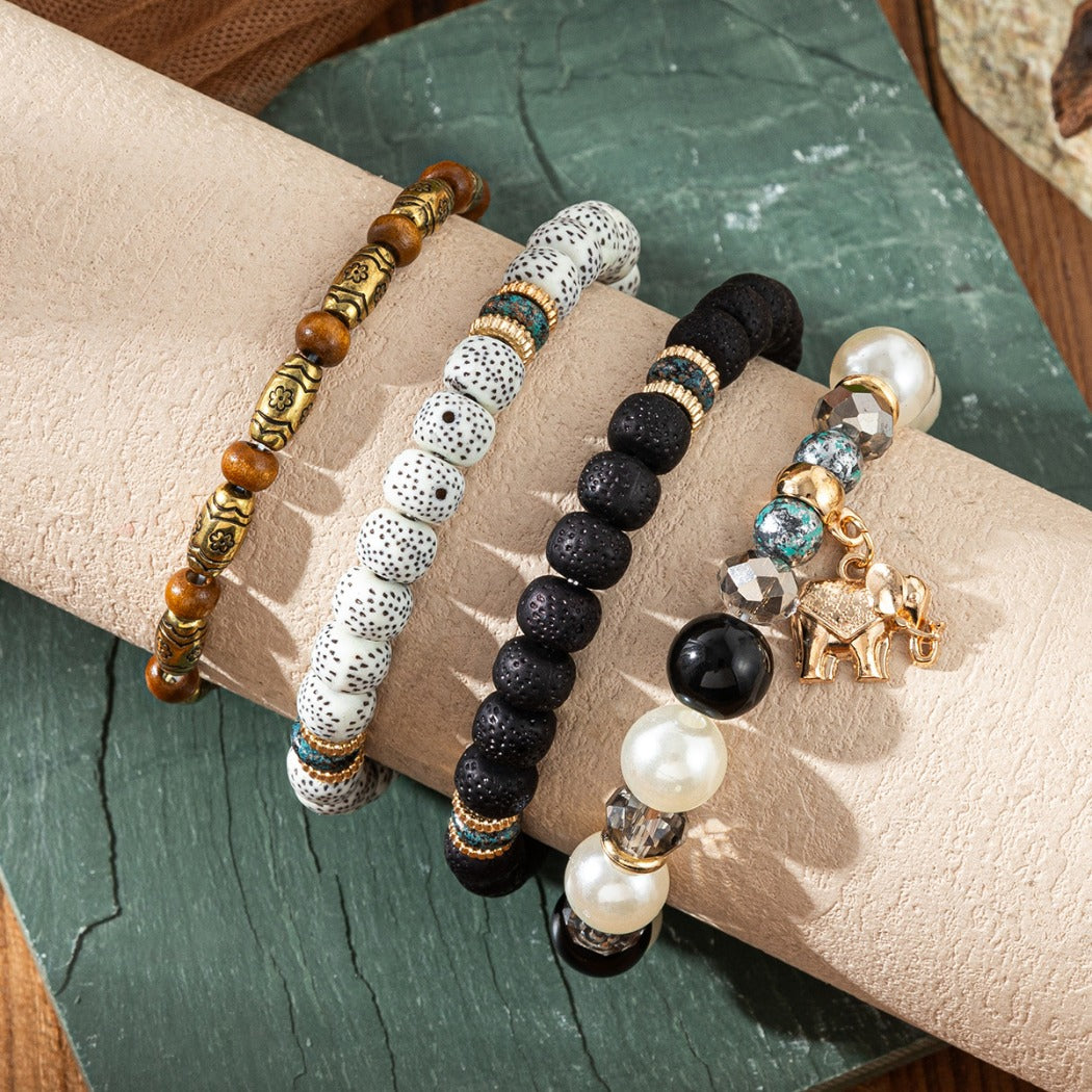 Bauai - 4 In 1 Boho Beaded Bracelet Set - Vintage & Stylish