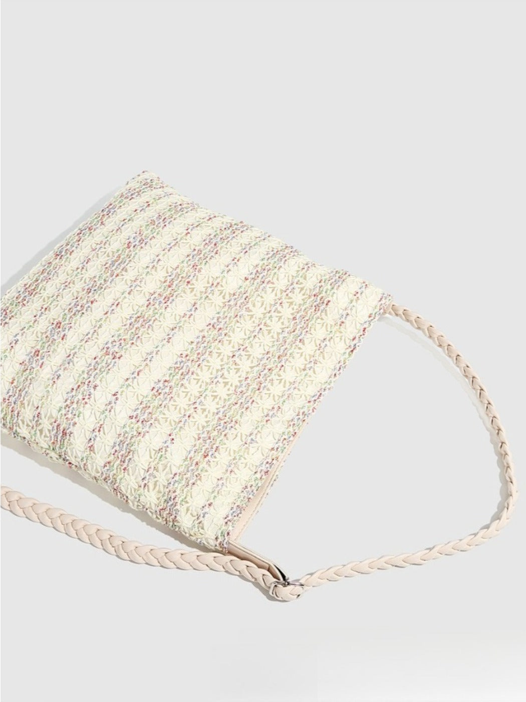 Cosbai - Rainbow Woven Single-shoulder Bag with Large Capacity