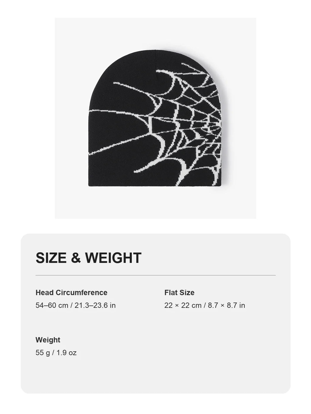 Haila - Spiderweb Graphic Brimless Knit Beanie