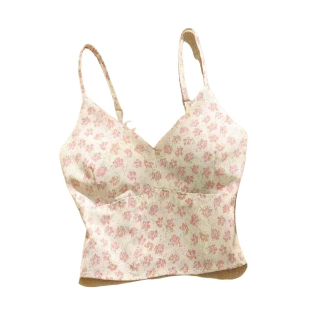 Vesty - Floral French Strappy Top - Sweet & Sexy