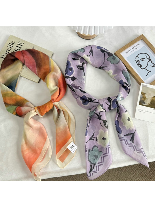 Scarvii - Soft Tone Patterned Square Scarf