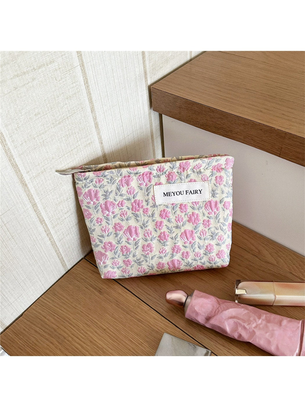 Cosbai - Floral Everyday Makeup Organizer Bag