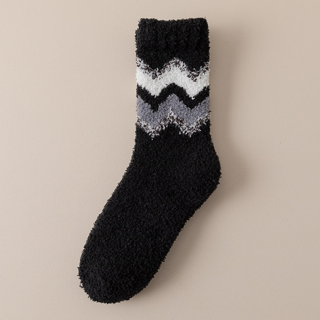 Rufia - Wavy Pattern Coral Fleece Socks