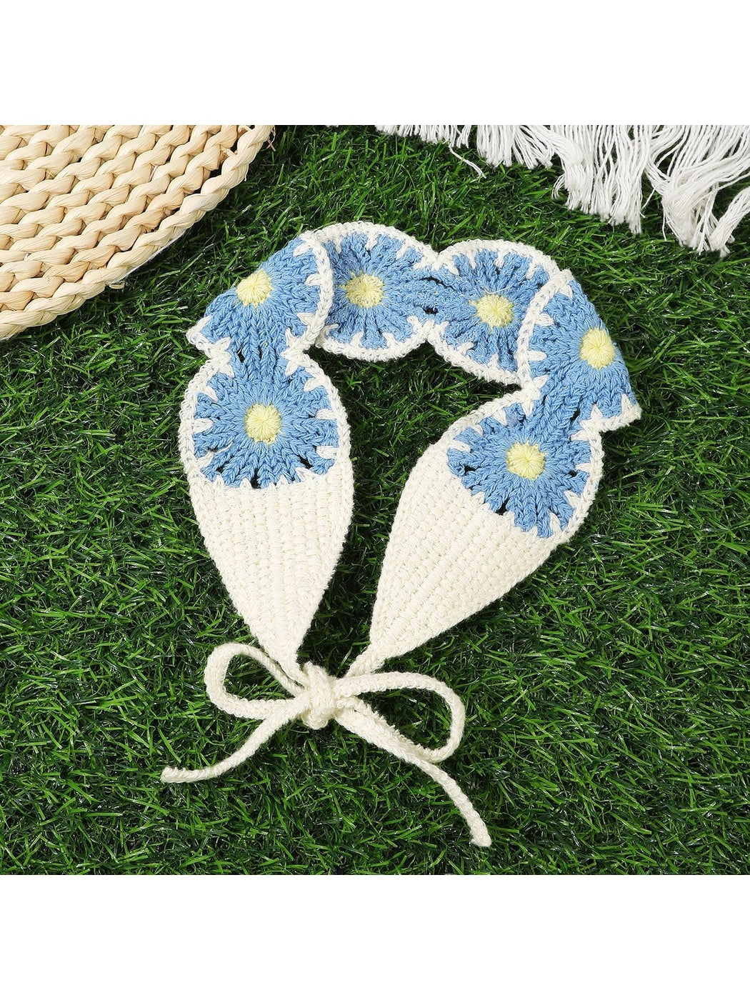 Scarvii - Boho Daisy Knit Front Hair Headband