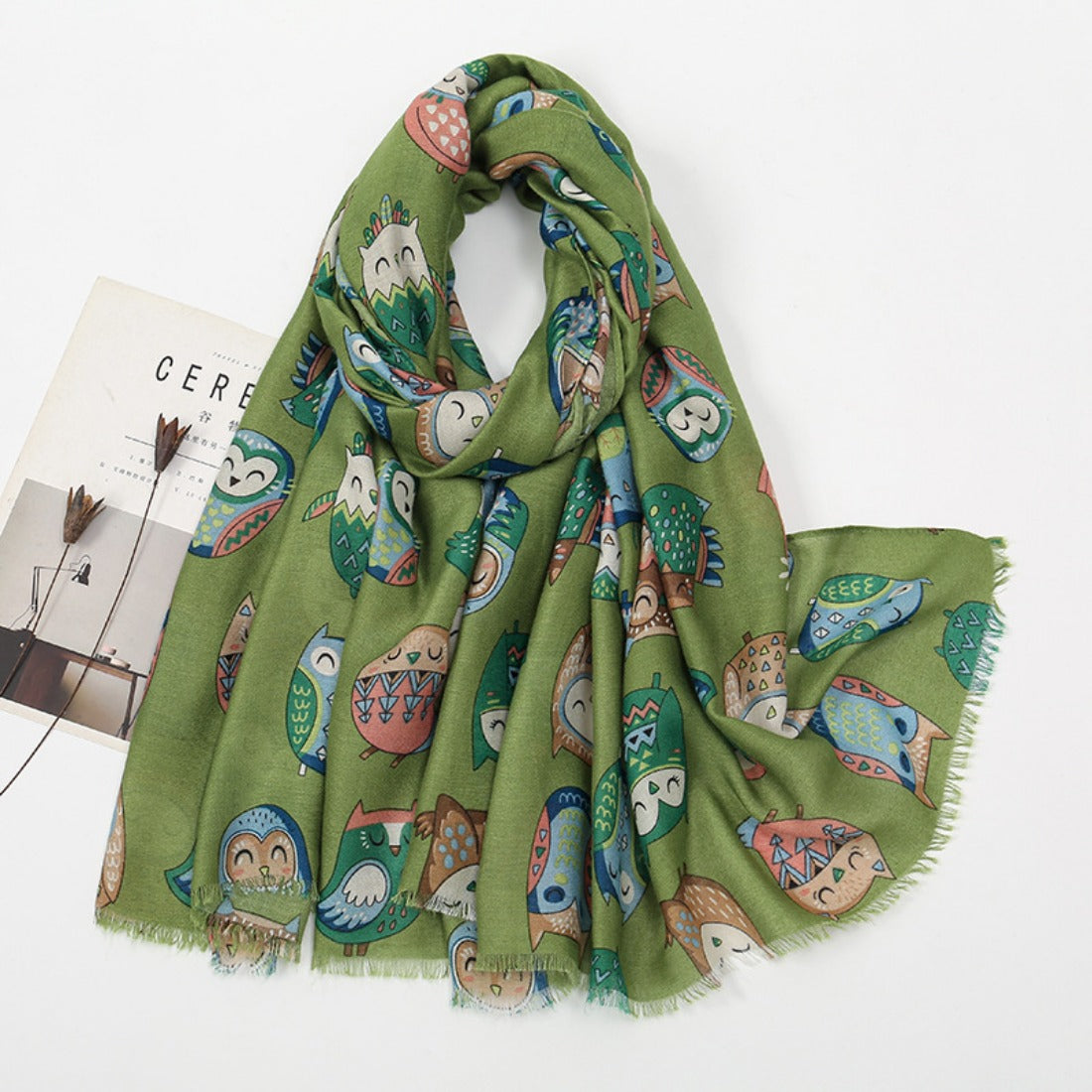 Scarvii - Cute Cartoon Owl Pattern Scarf
