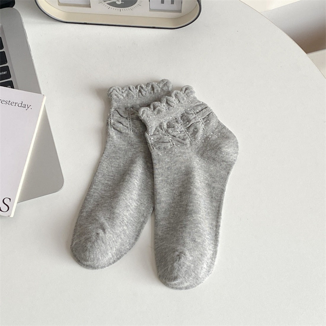 Rufia - Bubble Trim Solid Low-Cut Socks