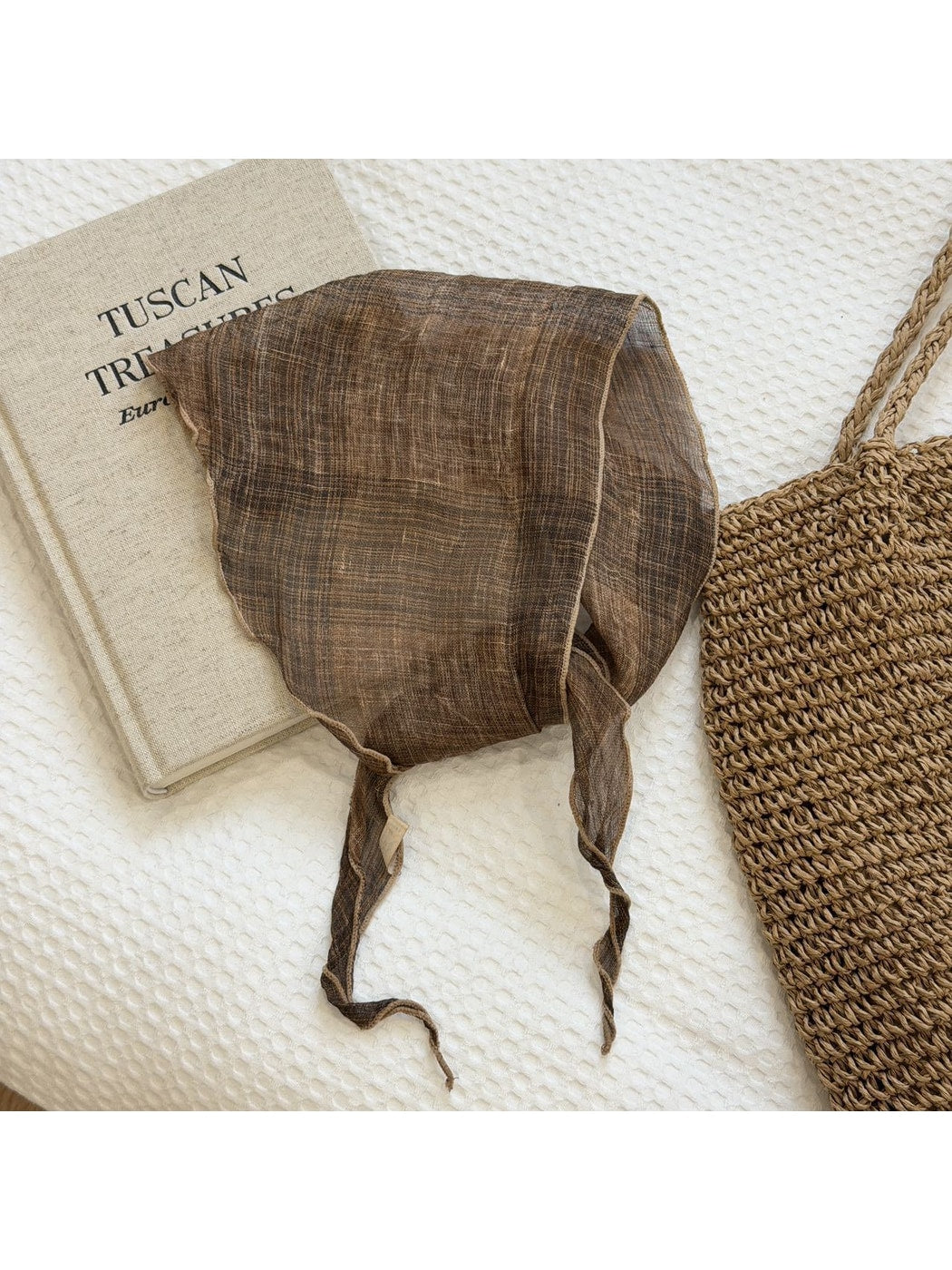 Scarvii Rolled Edge Plaid Triangle Bandana Scarf product image