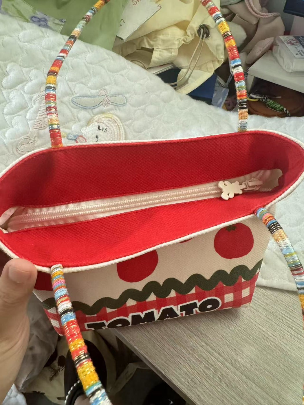 Cosbai – Canvas Tote Bag with Tomato Pattern