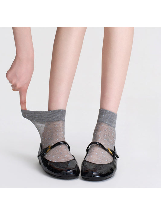 Rufia - Minimal Dot Pattern Muted Crew Socks