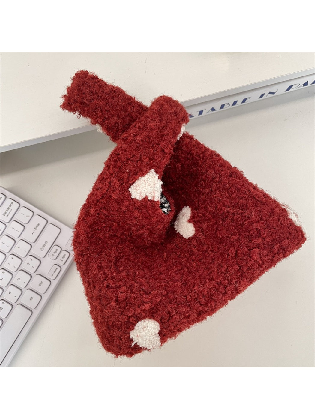 Cosbai - Plush Floral Mini Shoulder Bag
