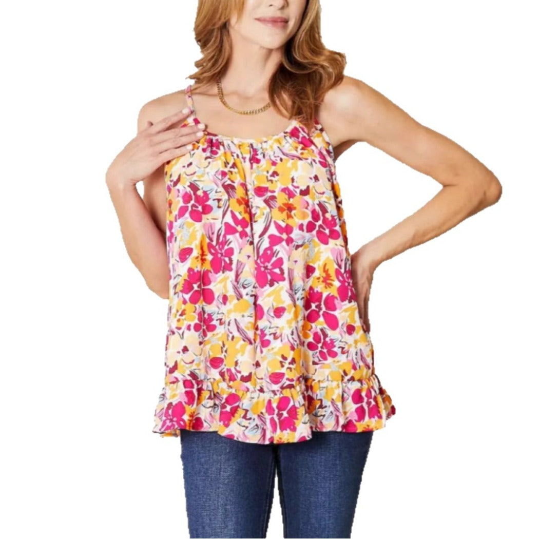 Troposa - Floral V-Neck Top - Plus Size Vacation