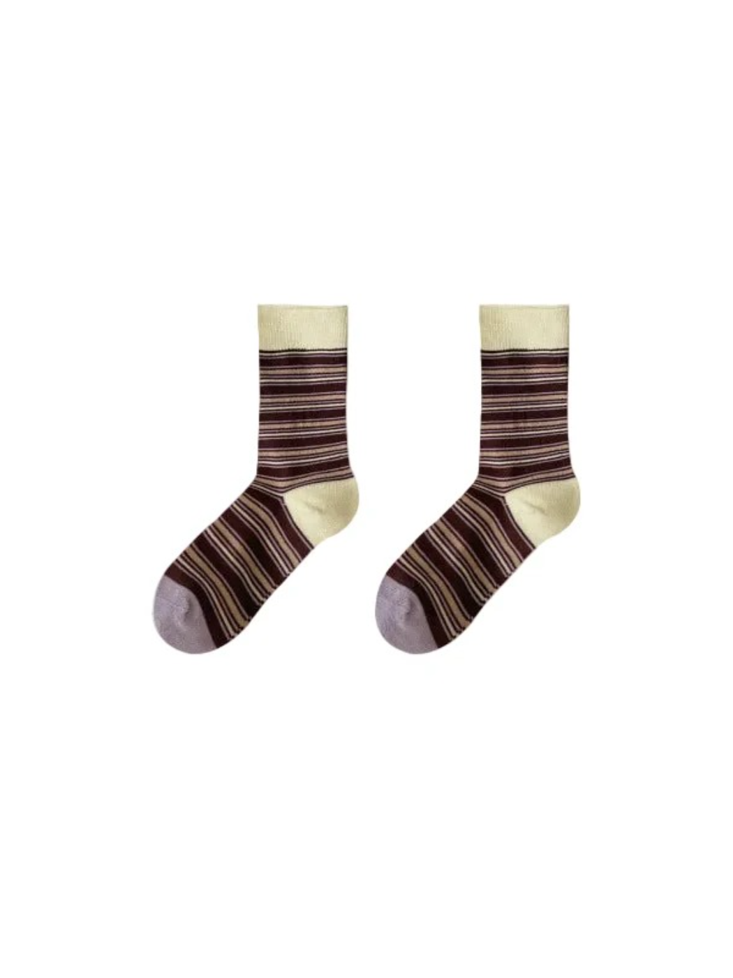 Rufia - Stripe Ribbed-Cuff Crew Socks