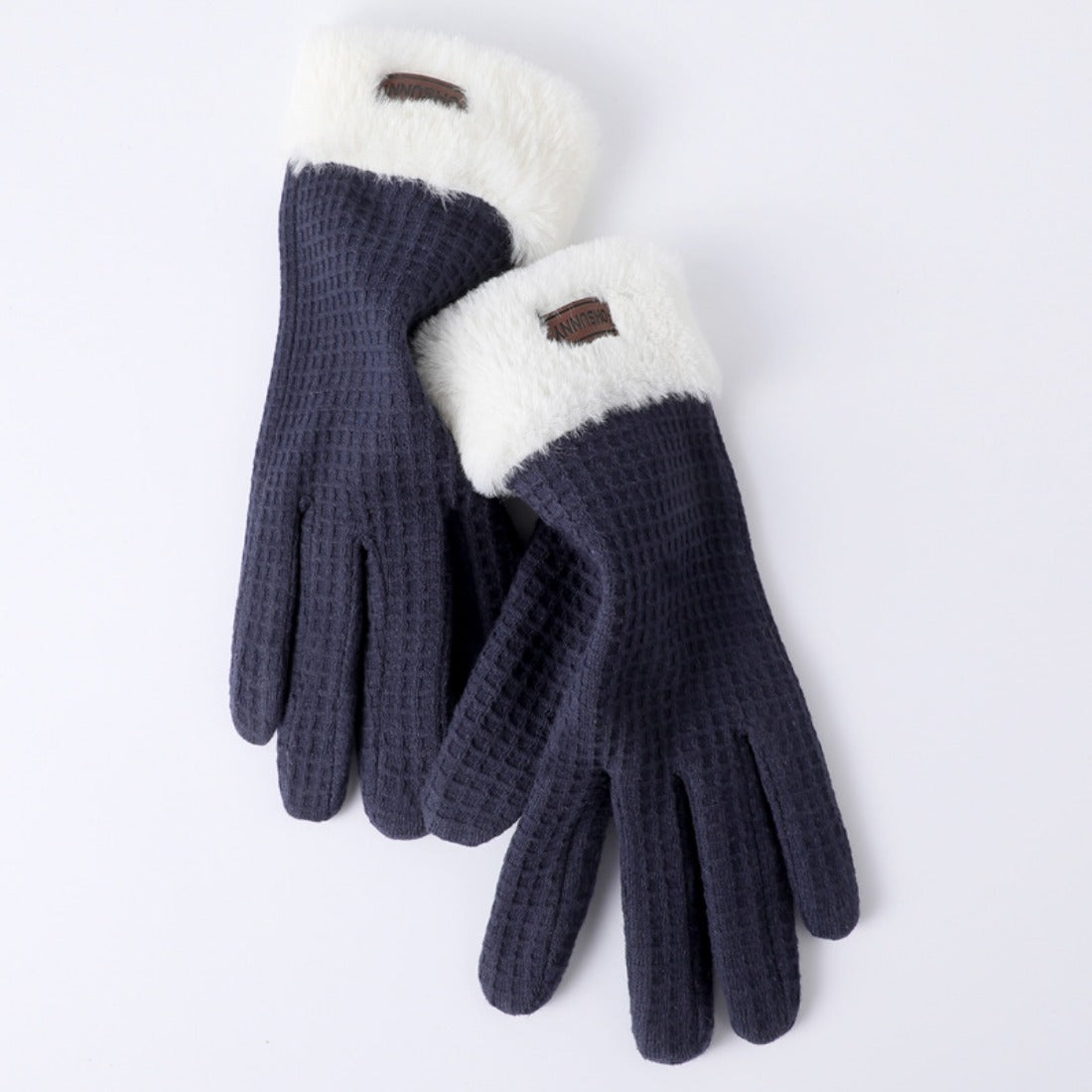 Gloving Winter Warm Waffle Knit Gloves glove shape