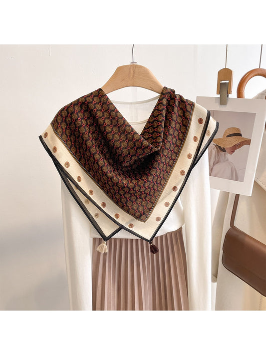 Scarvii - Elegant Neat Print Square Scarf
