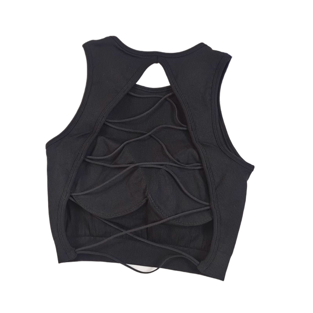 Stepo - Cross-Back Fitted Sports Bra Yoga Camisole