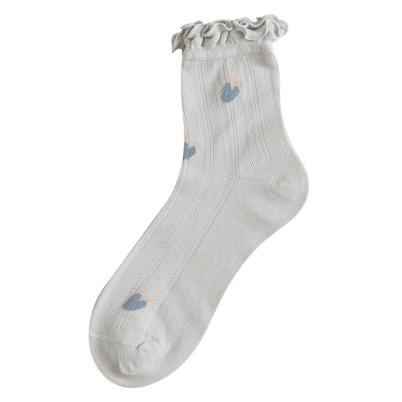 Rufia - Floral Print Ruffle Socks
