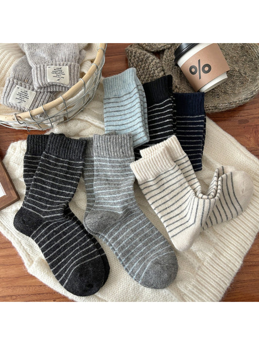 Rufia - Cozy Thin Stripe Crew Socks