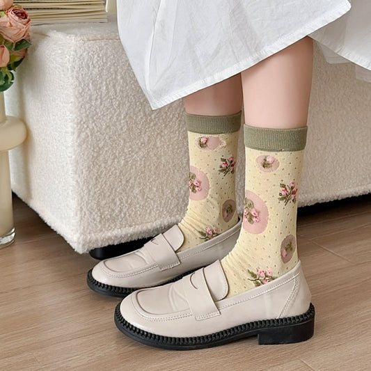 Rufia - Timeless Floral Pattern Crew Socks