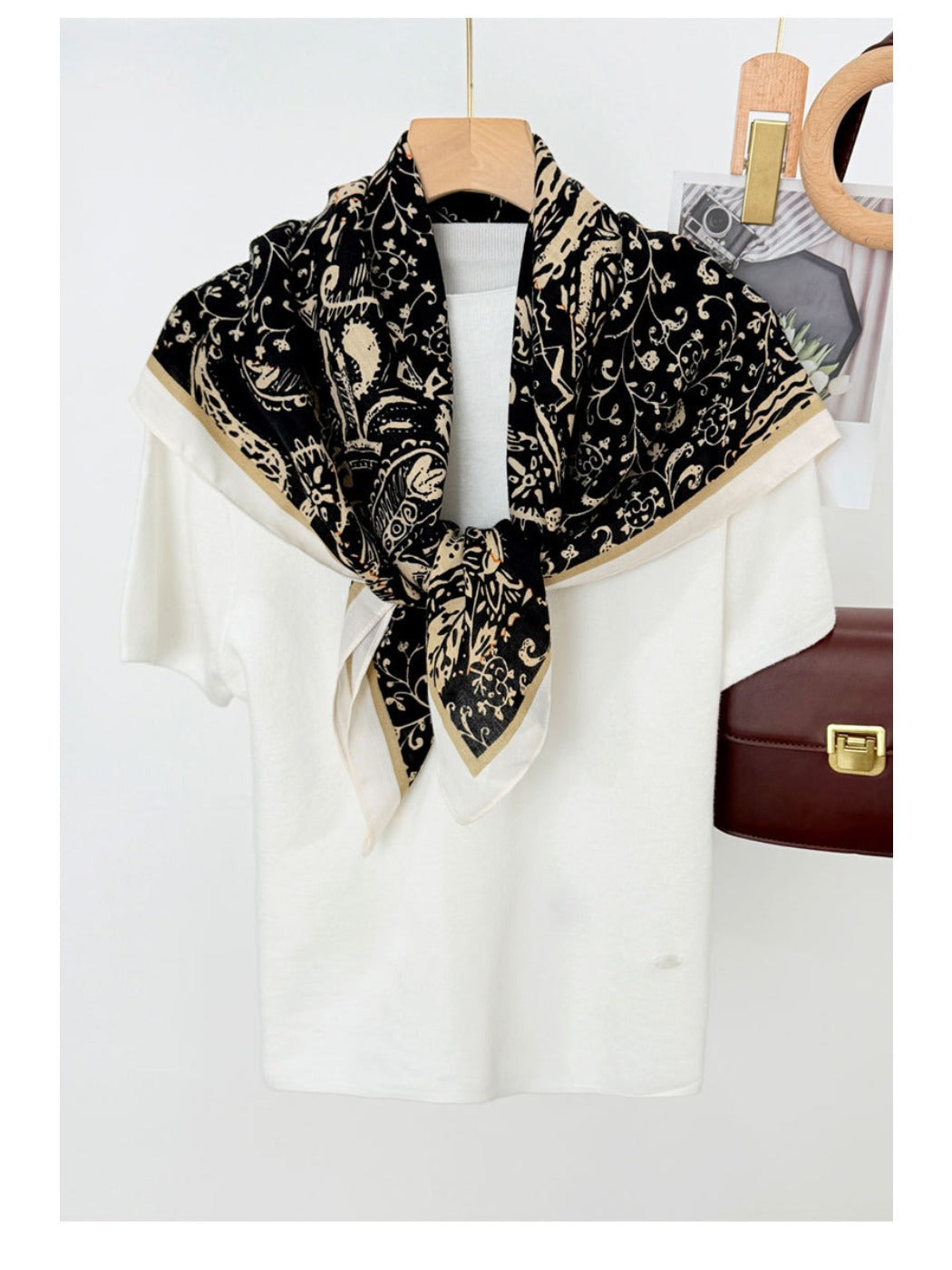 Scarvii - Vintage Paisley Square Scarf for Women
