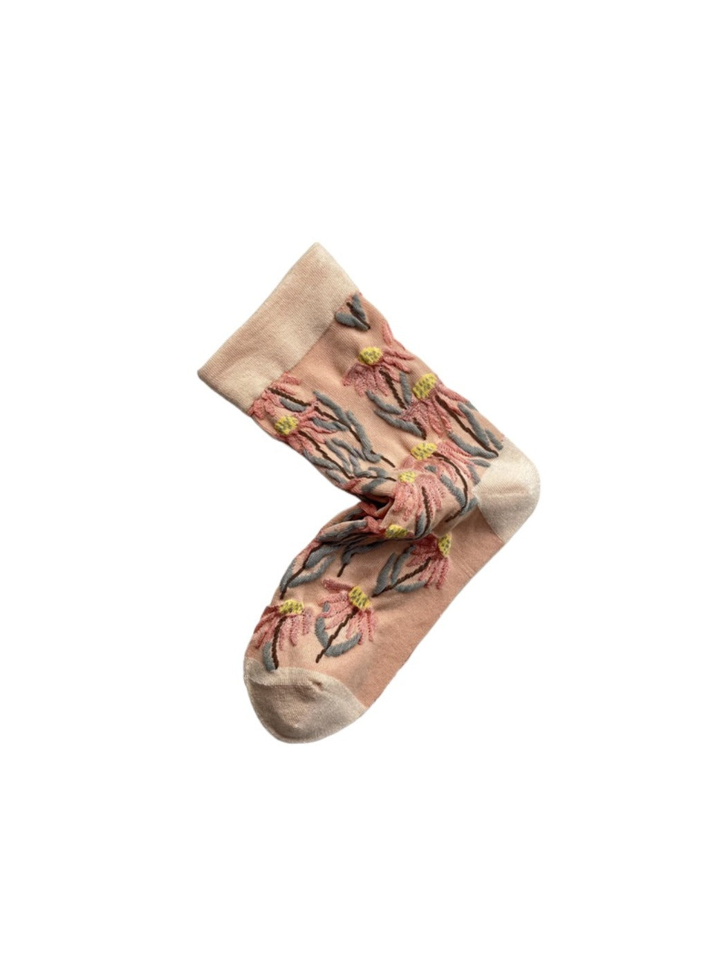 Rufia - 3D Daisy Vintage Floral Crew Socks