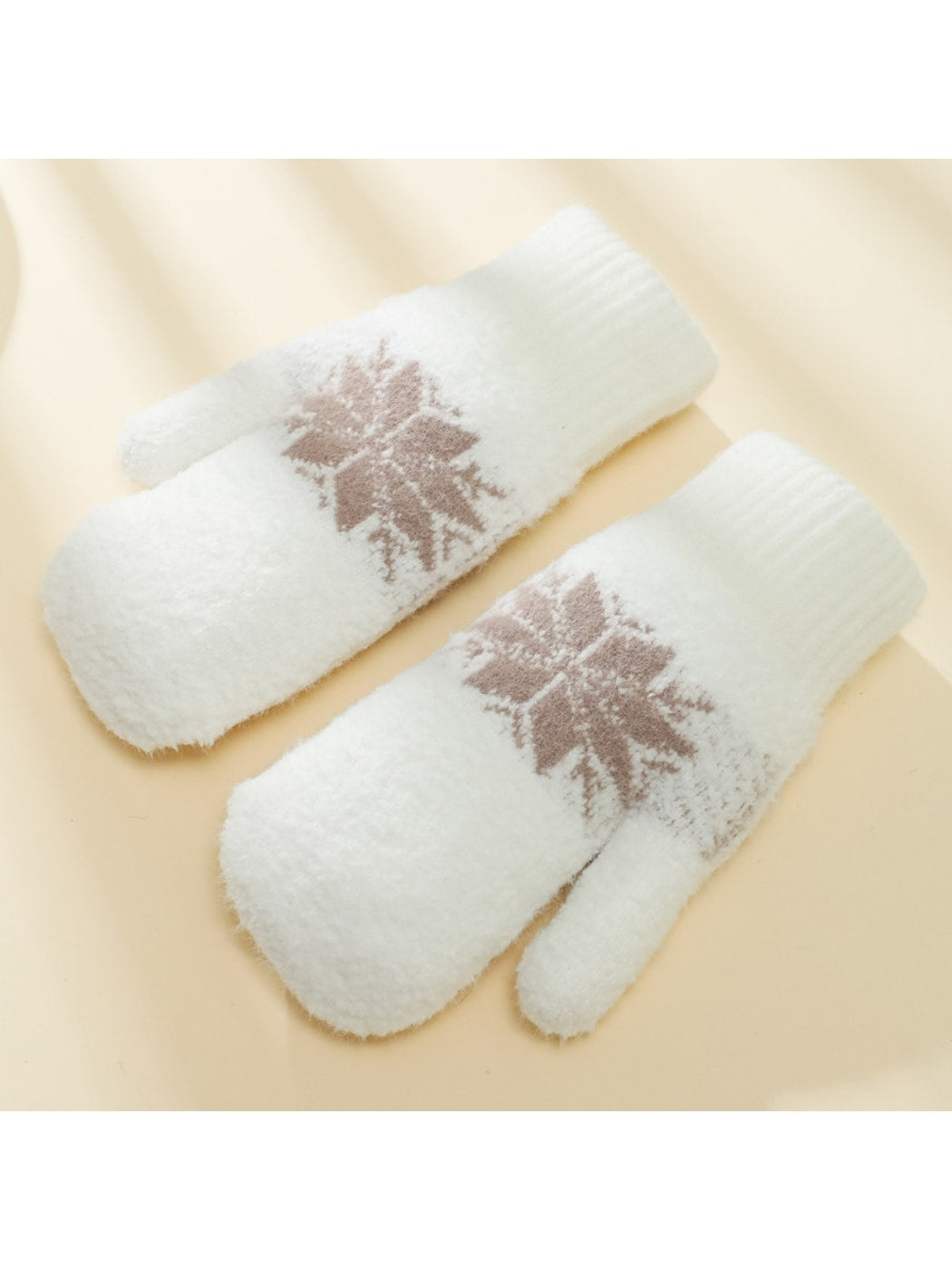 Gloving - Snowflake Fluffy Knit Women's Mittens