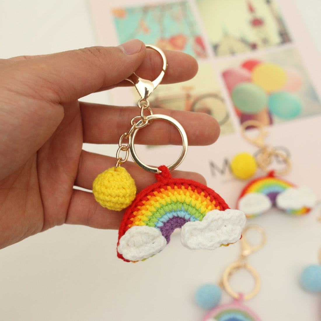 Koco - Handmade Knitted Rainbow Keychain