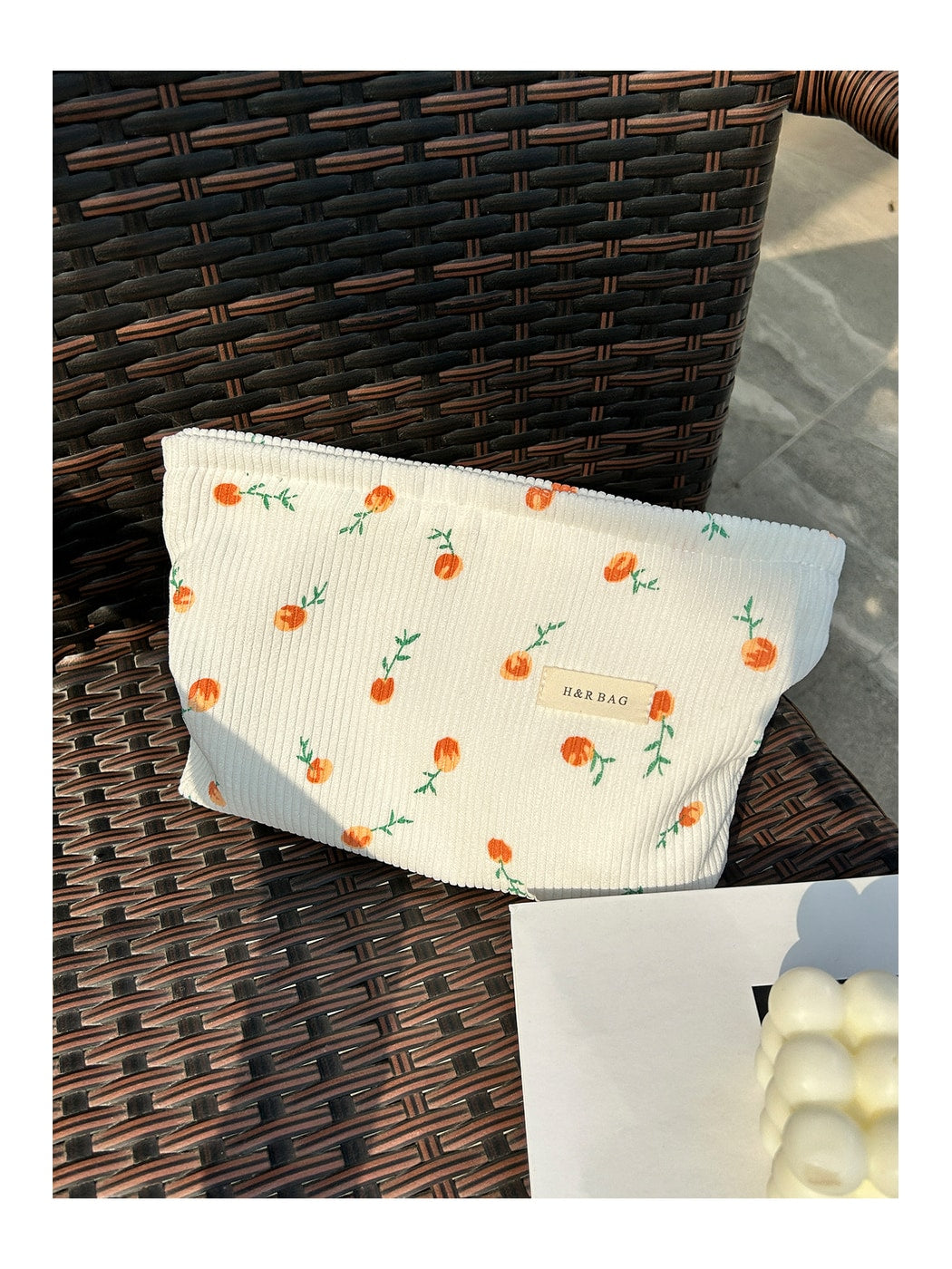 Cosbai - Striped and Printed Portable Cosmetic Bag