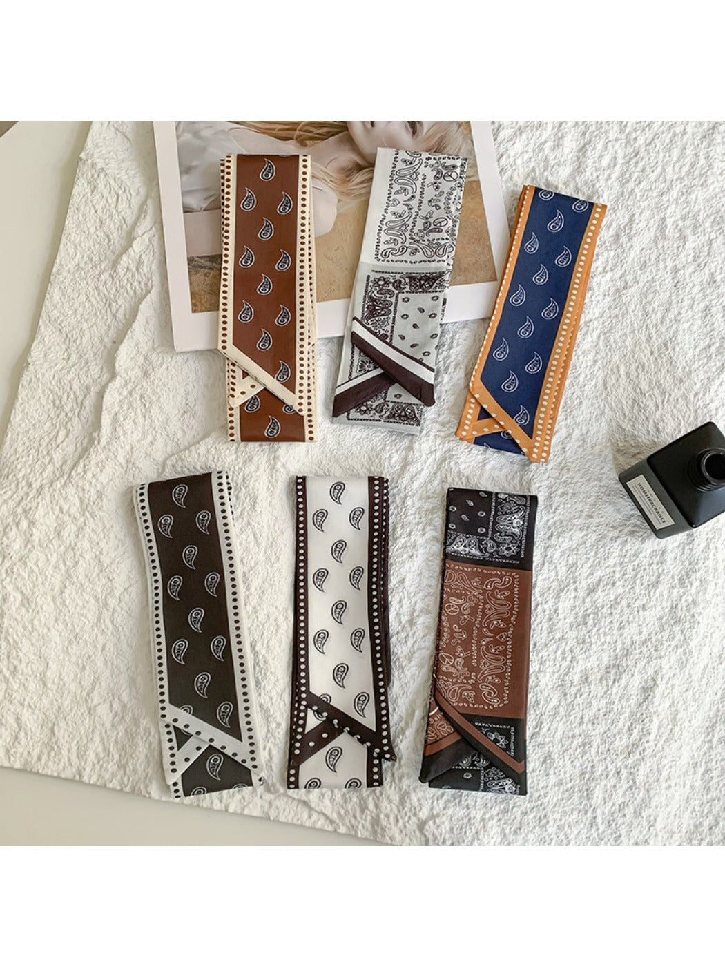 Scarvii - French Elegant Vintage Paisley Slim Scarf
