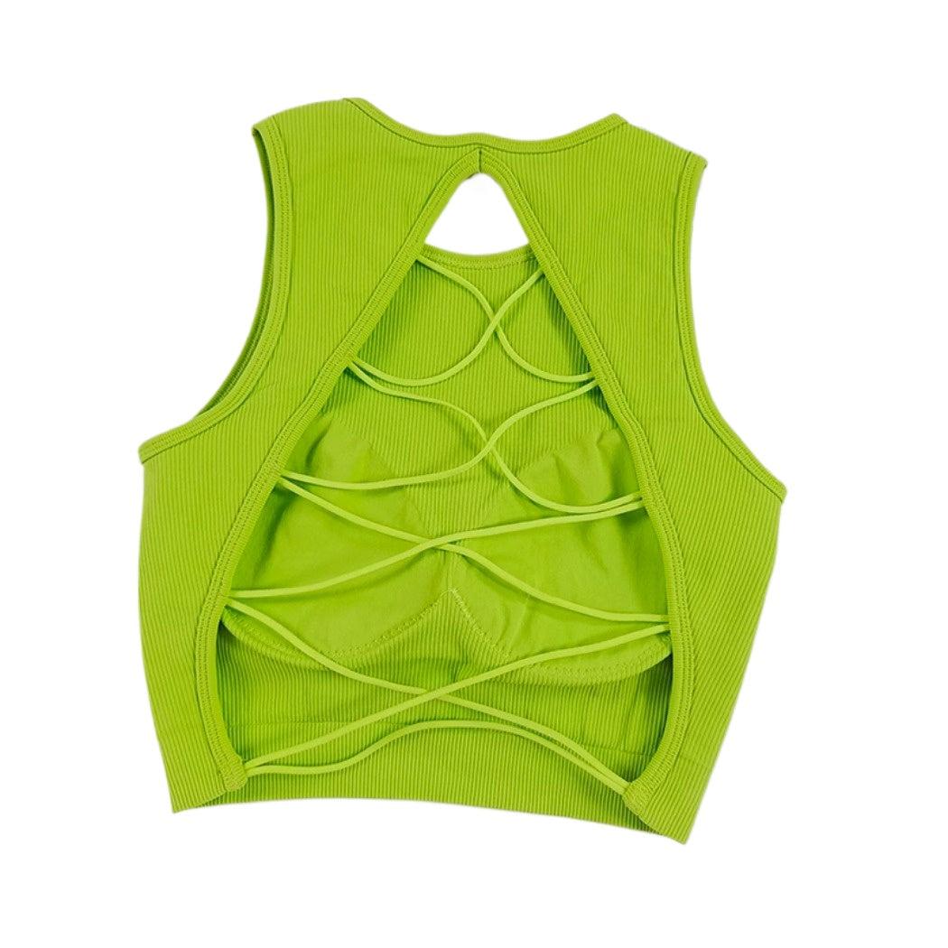 Stepo - Cross-Back Fitted Sports Bra Yoga Camisole