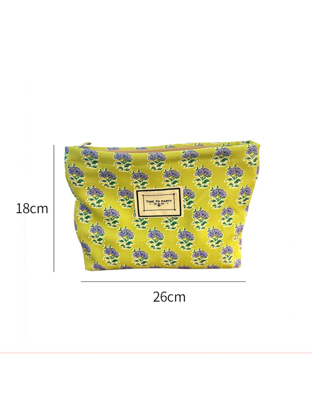 Cosbai - Green Floral Everyday Cosmetic Pouch