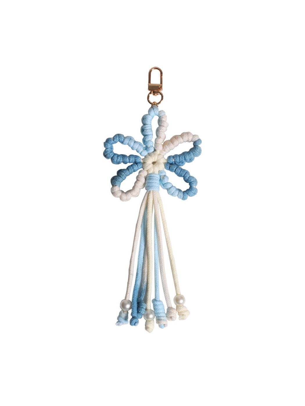 Koco Crochet Cherry Blossom Keychain with Tassel color options including Yellow, Pink, Green