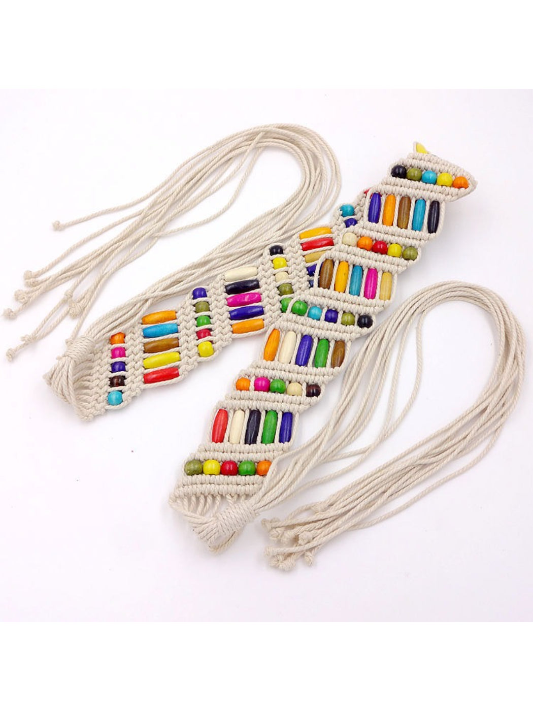 Beco Beaded Woven Waist Belt for apparel accessory