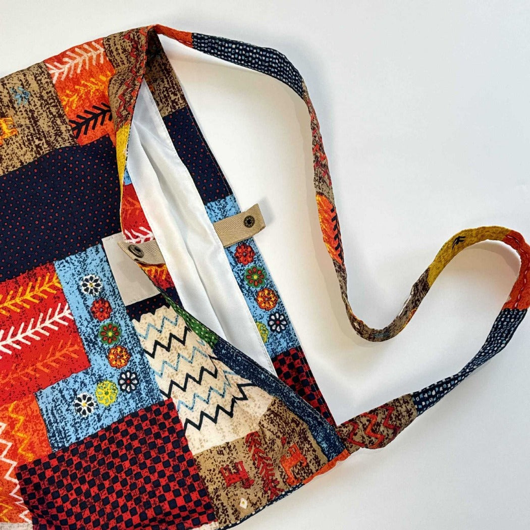 Cosbai - Patchwork Crossbody Bag - Large & Unique