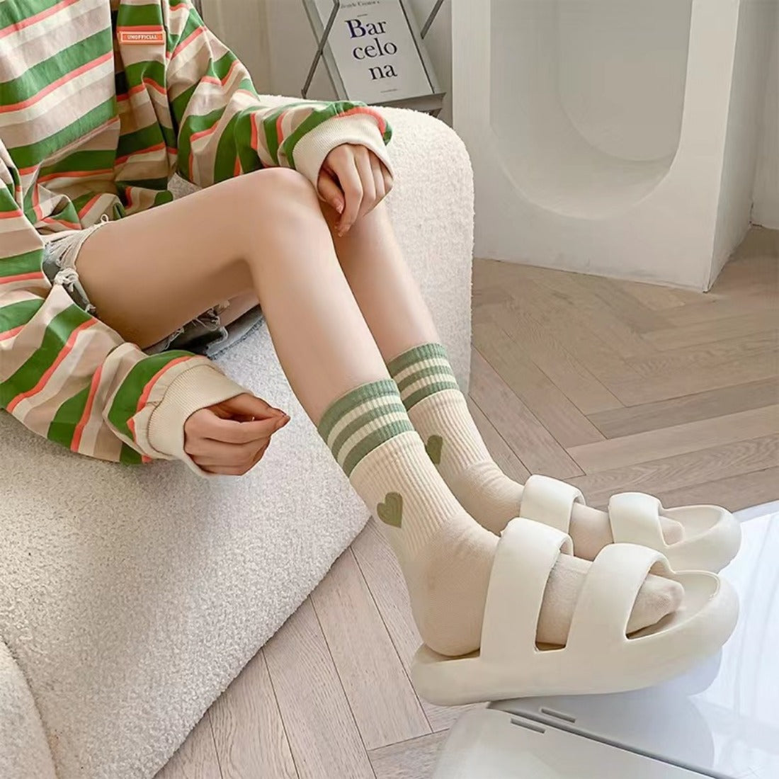 Rufia - Colorblock Heart Socks