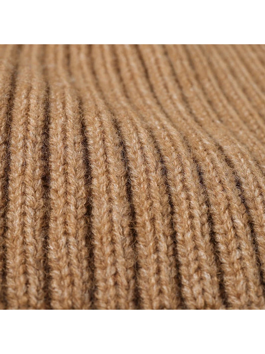 Haila - Solid Ribbed Cuffed Knit Beanie