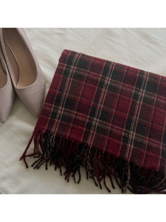 Scarvii - Classic Checked Fringed Winter Scarf