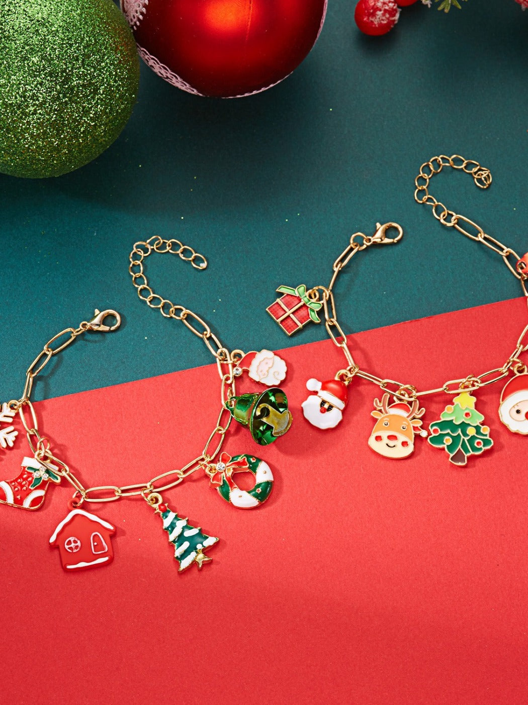 Bauai - Christmas Enamel Pendant Chain Necklace Bracelet
