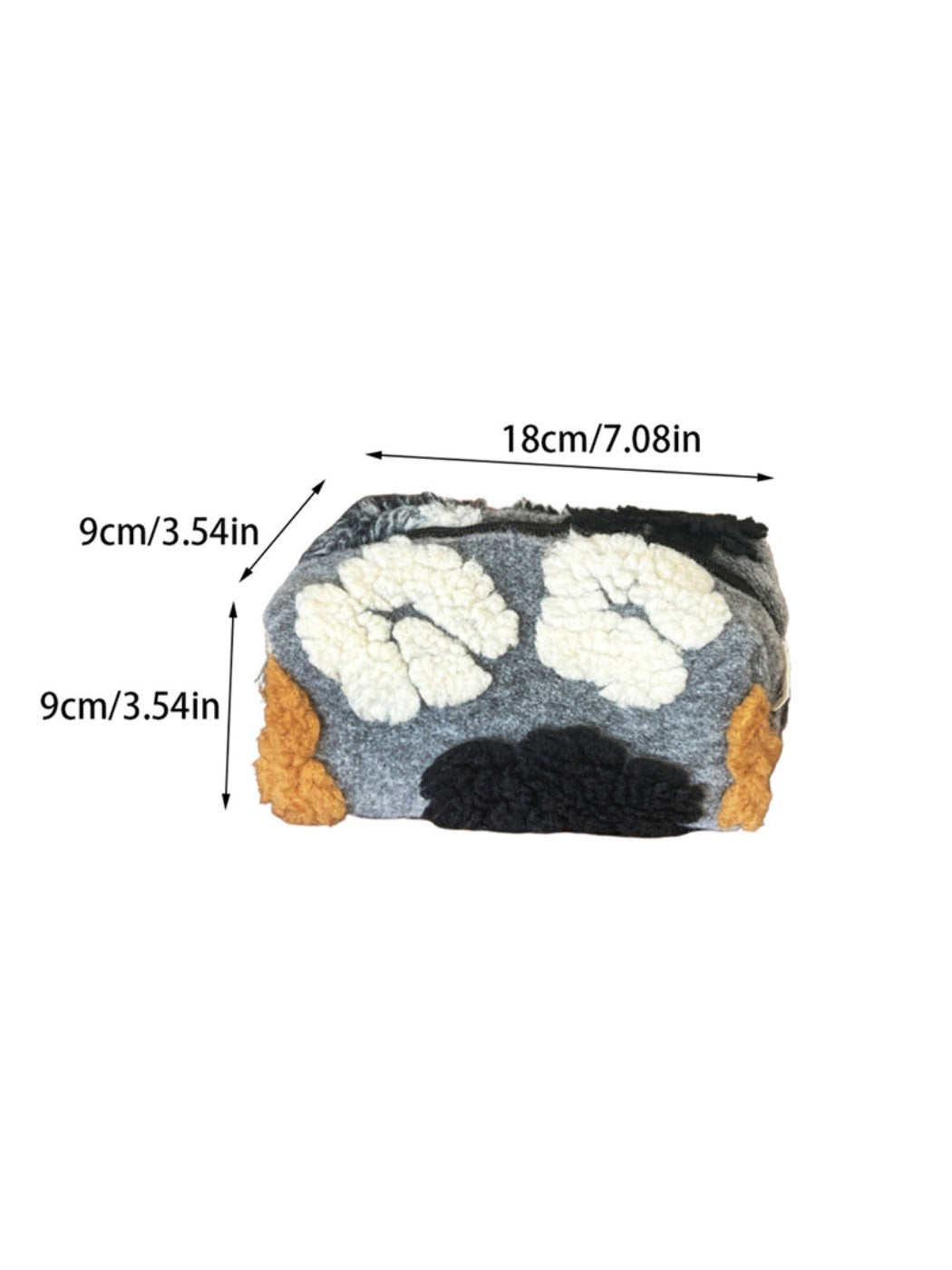 Cosbai - Large Capacity of Floral Tweed Zipper Makeup Bag