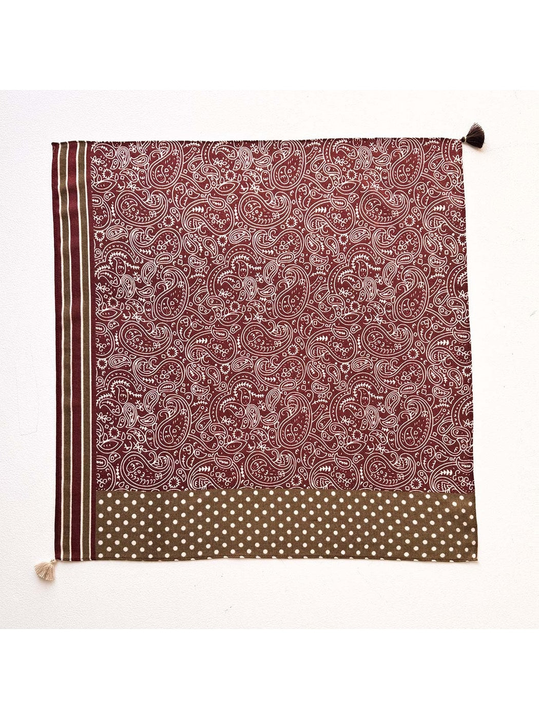 Scarvii - Retro Mixed Paisley Print Square Scarf