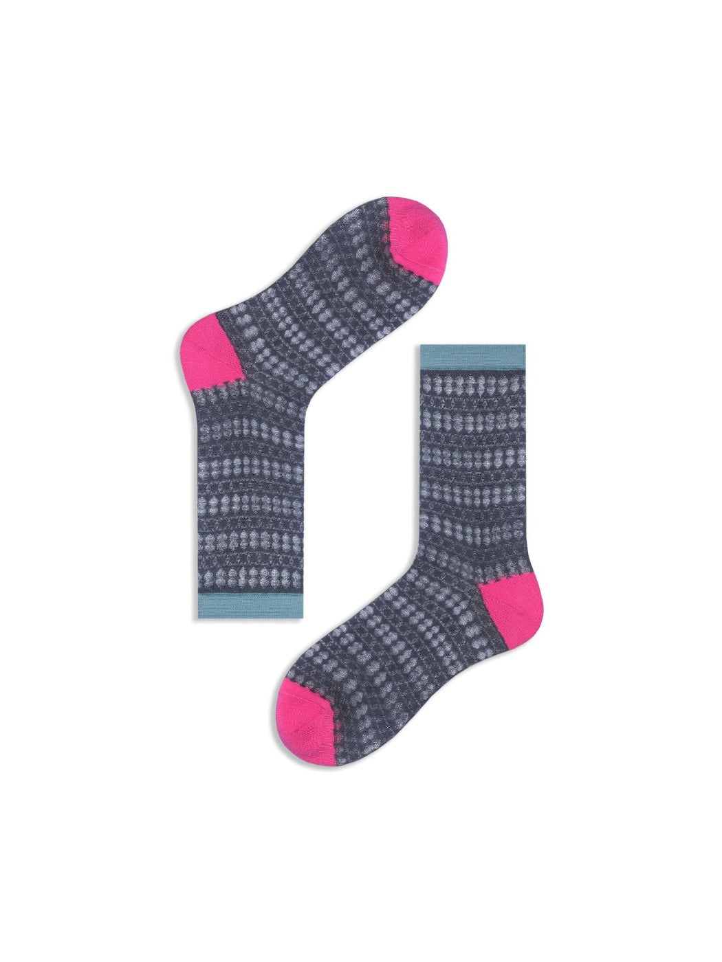 Rufia - Sheer Shell Mesh Colorblock Ankle Socks
