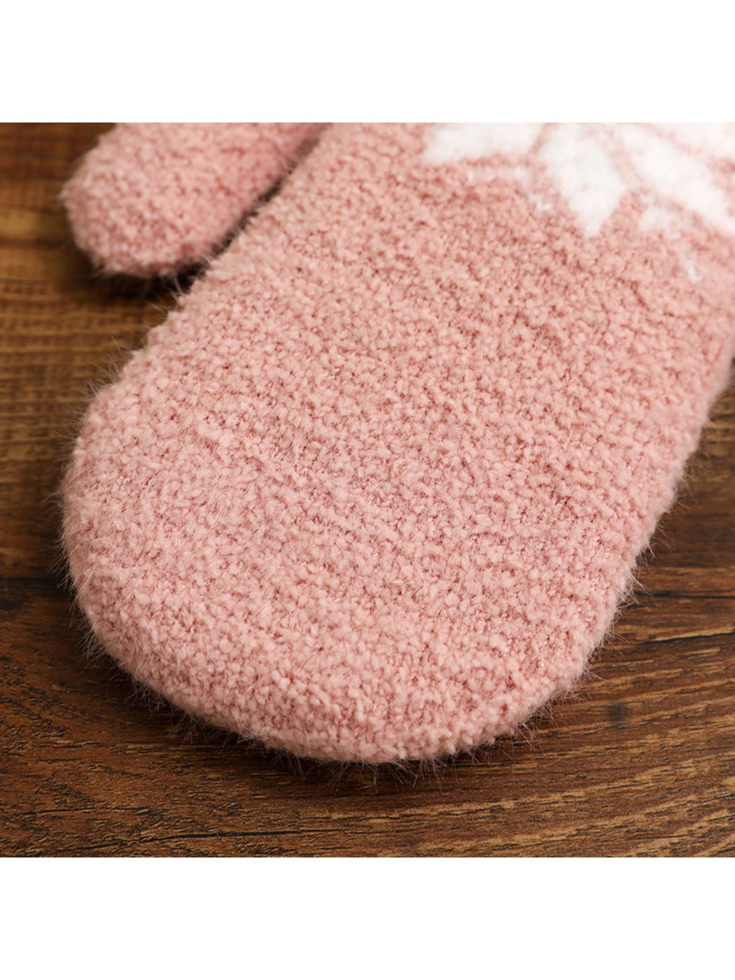 Gloving - Women's Winter Plush Mittens with Snowflake