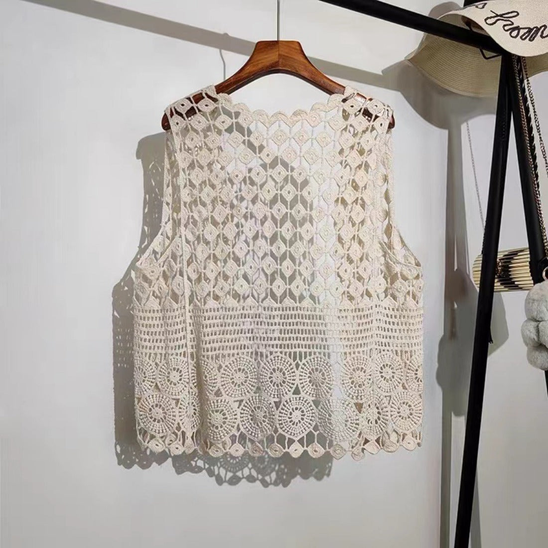 Crosa - V-Neck Hollow Out Vest