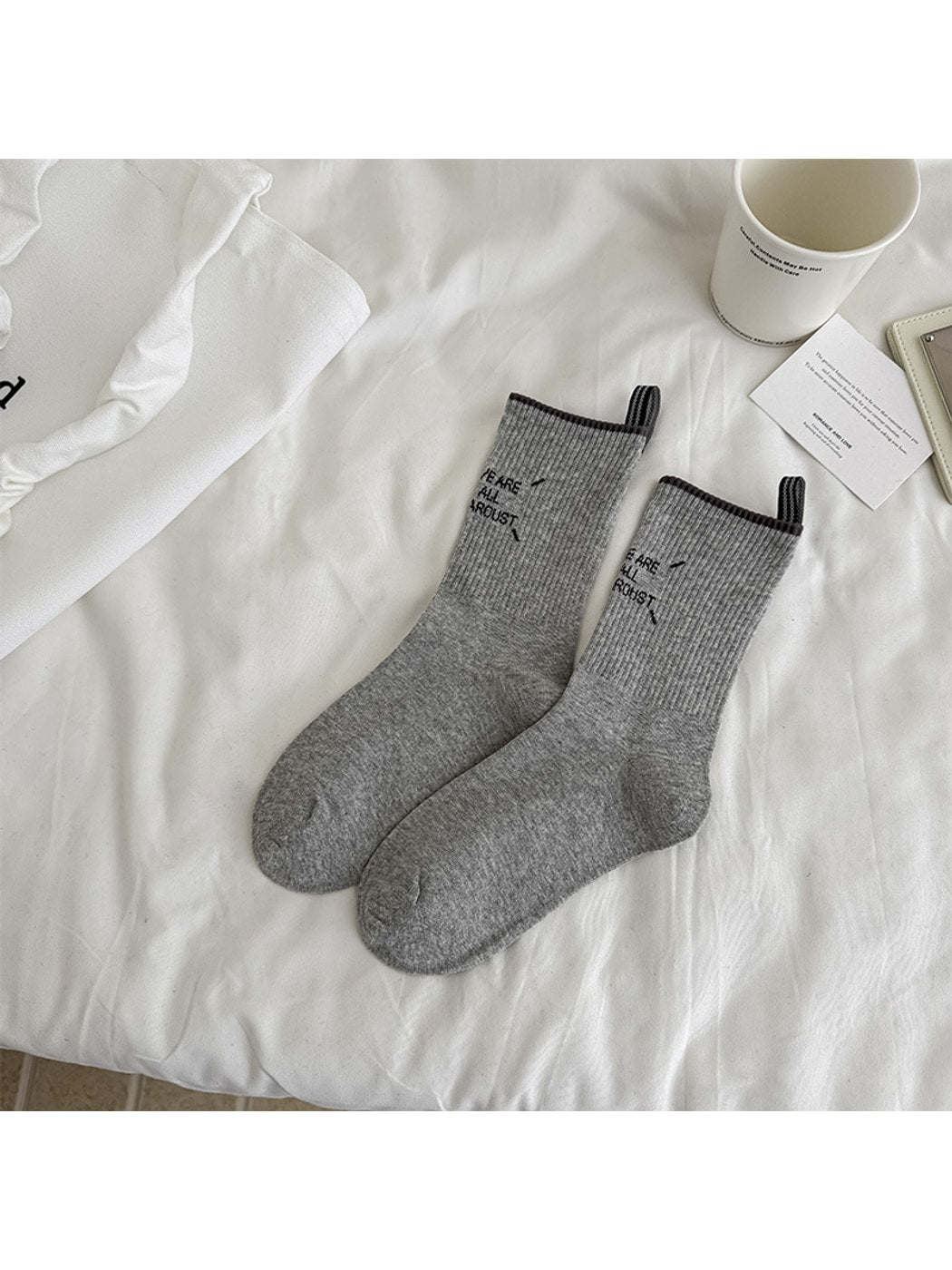 Rufia - Light Color Ribbed Crew Socks