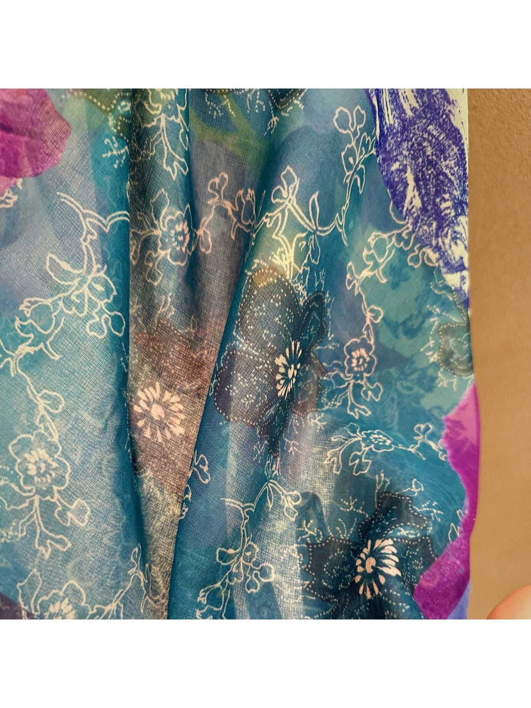 Scarvii - Botanical Patchwork Printed Square Scarf